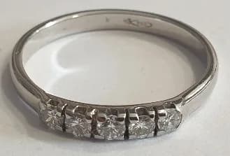 Anello Veretta con 5 Diamanti 0,25 ct — foto 1 di 3
